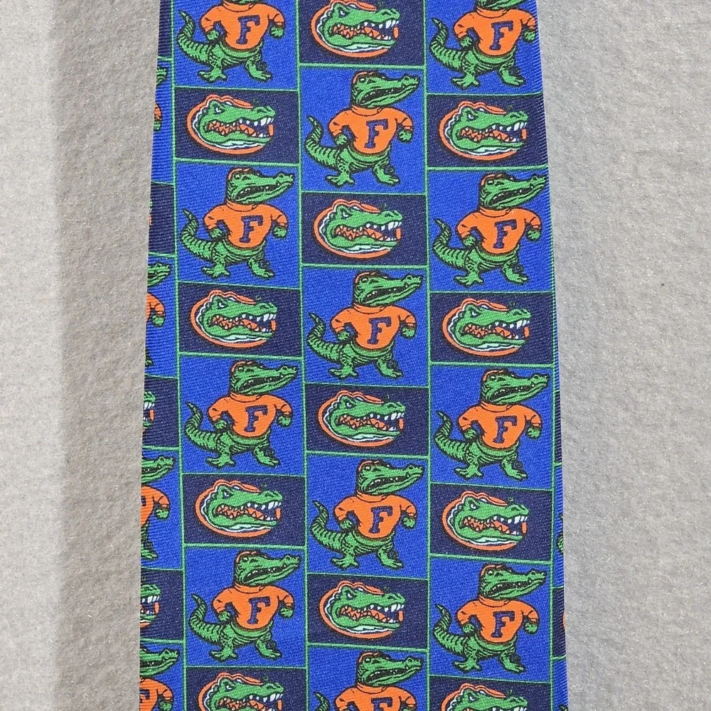 Vintage Florida Gators Tie Mens Blue‎ Orange NCAA College Football Alligator 90s